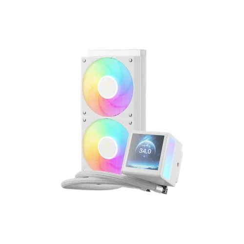 Tản Nhiệt Nước GAMDIAS CHIONE P5-240 WH – AIO 240mm | Màn Hình LCD IPS 3,4 Inch | Màu Trắng